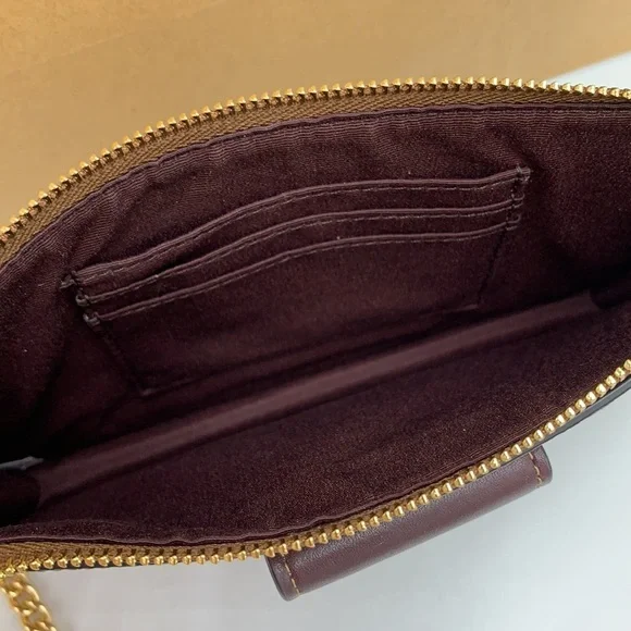 COACH NWT Poppy Crossbody With Card Case In Signature Canvas With Disco Star - Picture 11 of 16